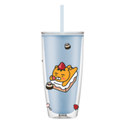 乐扣乐扣（LOCK&LOCK）双层杯身易开盖易清洗配备吸管塑料kakao联名吸管杯 HAP507BLU-750ml-KAKAO蓝