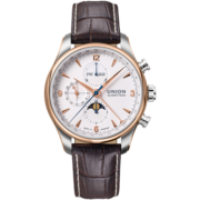 宇联（UNION GLASHUTTE SA）格拉苏蒂德国手表八针月相男士机械计时码表D904.425.46.017.11