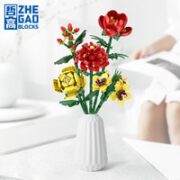 ZHEGAO 哲高 拼装积木 迷你花束 爱如骄阳 5支装