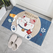 概率券：尊潮 入户门地垫  蓝色招财猫 40*60cm
