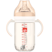 好孩子（gb）PPSU婴儿奶瓶宽口径奶瓶带手柄吸管铂金系列300ml藕粉 6个月+