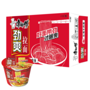 康师傅 方便面整箱装 劲爽红烧牛肉面*12桶 泡面桶装速食
