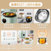 苏泊尔（SUPOR）2.3LHM球釜白陶晶/搪瓷双内胆触控电压力锅一人食多功能炖菜煲汤锅 2.3L 一锅双球釜内胆