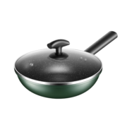 九阳（Joyoung）炒锅凹底聚油意式麦饭石色不粘锅家用炒菜锅平底大炒锅大直径锅具 【30cm新款聚油不粘锅】C241
