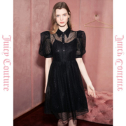 Juicy Couture 橘滋 女士翻领泡泡袖连衣裙 621222WD343V099