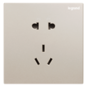 罗格朗（LEGRAND）开关插座面板仕典系列米兰金色 86型暗装墙壁电源套餐 五孔10只装