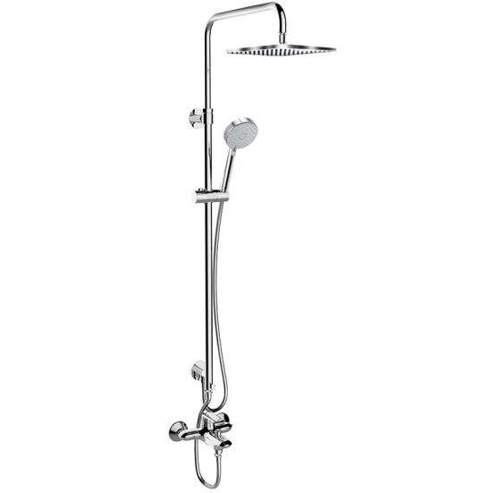 科勒（KOHLER）淋浴花洒套装三出水淋浴柱方型顶喷多功能可升降 77365T