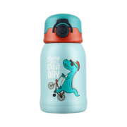 GERM 格沵 儿童保温杯带吸管 潮酷小恐龙 500ml 斜挎杯套
