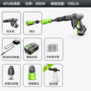 绿田（LUTIAN）高楼用户推鉴无线锂电洗车机40V充电清洗机手持高压洗车水枪 B4 标准版【350W功率+70斤水压】