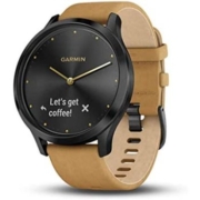GARMIN 佳明 vivomove HR Hybrid 男女智能手表，银色搭配棕褐色意大利皮革