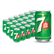 百事可乐七喜7up 柠檬味汽水 碳酸饮料 整箱 330ml*24听 百事出品