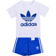 PLUS会员：adidas 阿迪达斯 0-3岁婴童三叶草纯棉T恤运动短裤两件套 GD2626