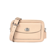 COACH 蔻驰 CASSIE系列 女士皮质斜挎相机包 639 LHTAU 卡其色 中号