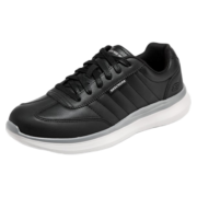 斯凯奇（Skechers）男鞋休闲皮鞋 商务休闲鞋 舒适软底运动鞋 210247 BLK/黑色 42