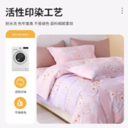 安睡宝（SOMERELLE）家纺床上四件套纯棉100%全棉斜纹印花床品40支13372小清新被套 淡烟弄晓（推荐款） 单人三件套 150*215cm