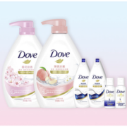 Dove 多芬 沐浴露家庭套装（樱花1000g+白桃1000g+沐浴乳190g*2+洗发乳50g+护发素50g）