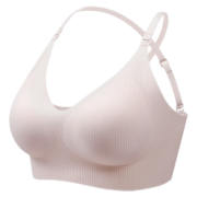 婧麒（JOYNCLEON）哺乳内衣薄款大码孕妇文胸产后喂奶聚拢怀孕期舒适胸罩高弹无尺码 素肌肤