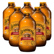 宾得宝（Bundaberg）含气干姜汁饮料 澳州原装进口 375ml*6玻璃瓶装 发酵果汁气泡水