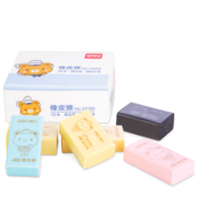 得力(deli)12块多规格彩色橡皮擦 学生考试绘图橡皮 美术绘画橡皮 开学礼物33099