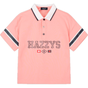 HAZZYS品牌童装男童短袖POLO衫年夏季新品简约透气儿童T恤 塔塔粉 105