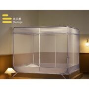 MEDOGA 美朵嘉 家用婴儿防摔三开门蚊帐 烟波灰 1.8m