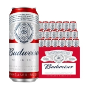 Budweiser/百威啤酒整箱经典醇正红罐拉格450ml*18听家庭聚会装