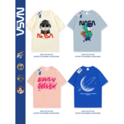 nasa mzwz旗舰店官方纯棉短袖t恤联名男女情侣装2023新款fn2