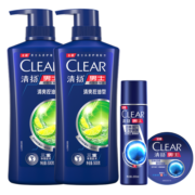 清扬（CLEAR）男士洗发造型套装去屑洗发水500g*2+定型喷雾200ml+10g发蜡 C罗