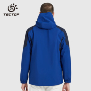 探拓（TECTOP）三合一户外服 男女情侣款抓绒内胆加厚防风保暖连帽登山服 拼色款-男宝蓝 L