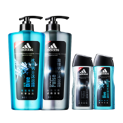阿迪达斯 （adidas）男士沐浴露套装激情600ml冰点600ml+500ml海盐清爽持久留香沐浴液
