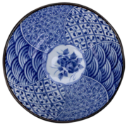 美浓烧（Mino Yaki） 美浓烧盘子8英寸大盘和风釉下彩餐具进口陶瓷平盘创意西餐 HS-2 花祥瑞大浅盘