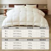 YANXUAN 网易严选 95%白鹅绒抗菌羽绒被冬被  白色冬被200*230cm
