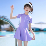 儿童泳衣女童女孩中大童2023新款公主宝宝专业游泳衣连体防晒泳装