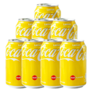 可口可乐（Coca-Cola）中国香港版柠檬味可乐碳酸饮料汽水网红高颜值饮料易拉罐气泡水 港版黄罐可乐330*8罐