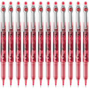 百乐（PILOT）P500针管中性笔直液式签字笔考试财务水笔走珠笔0.5mm 红色 12支装 BL-P50