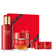 玉兰油（OLAY）超红瓶面霜3件护肤品套装礼盒（爽肤水+眼霜眼精华)生日礼物