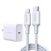 绿联 MFi认证苹果充电器iphone14快充套装PD20W充电头适用苹果14ProMax/13/12/11手机Type-C数据线iPad