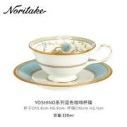 Noritake 则武 YOSHINO吉野樱花 骨瓷杯碟套装 Y59587/9983-6 220ml