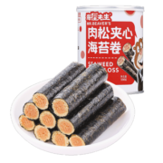 海狸先生 肉松海苔卷400g 夹心海苔脆网红休闲儿童零食紫菜海鲜办公室零食 肉松海苔卷400g*1桶