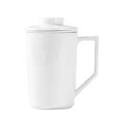 金镶玉 茶杯 白瓷带过滤水杯创意陶瓷三件套泡茶杯马克杯 尚白办公杯±400ml