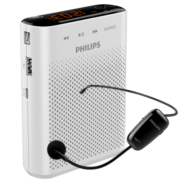 飞利浦（PHILIPS）SBM220 无线小蜜蜂扩音器教师专用 插卡喇叭音箱 导游讲解员腰挂麦克风升级触摸屏白色