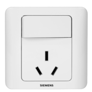 西门子(SIEMENS)开关插座 16A三孔带开关插座 86型暗装面板 远景雅白色
