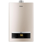 海尔（Haier）16升天然气热水器 水气双调变频恒温速热式智能防冻强排式燃气热水器 安全自检 轻奢金 以旧换新