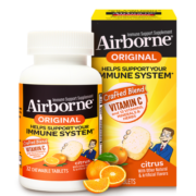 旭福Schiff airborne高浓度维生素c咀嚼片(复合维生素b vc泡腾片含维生素a维c 补铁锌儿童成人 美国进口）