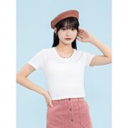 hotwind 热风 女士纽扣T恤 F01W2249