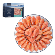 京东生鲜 熟冻北极甜虾1kg/盒 90-120只 MSC认证 解冻即食 皇家格陵兰