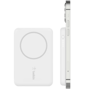 贝尔金(BELKIN)磁吸充电宝 兼容MagSafe无线充电宝 苹果专用 iPhone手机移动电源 便携快充充电宝 BPD002白