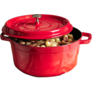 Staub 珐宝 1101806 珐琅铸铁锅圆形带盖 18cm, 1.7L樱桃色