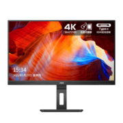 AOC电脑显示器 31.5英寸4K type-c 65W反向充电 窄边框 低蓝光不闪屏 专业设计商务办公旋转升降支架U32P2C