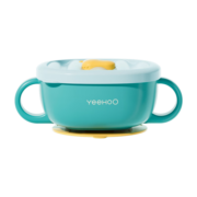 英氏（YEEHOO）宝宝吸管碗喝汤婴儿专用辅食碗吸盘碗三合一儿童吃饭餐具 宝石绿+吸管